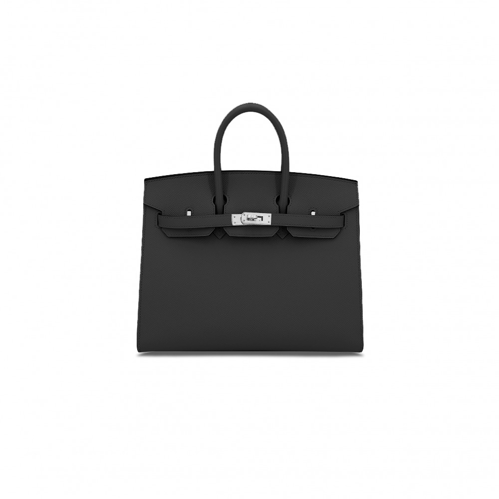 H**me5 BIRKIN 30 SELLIER EPSOM LEATHER CK89 NOIR BLACK SILVER BUCKLE 101329 (30*22*15cm) Master Quality